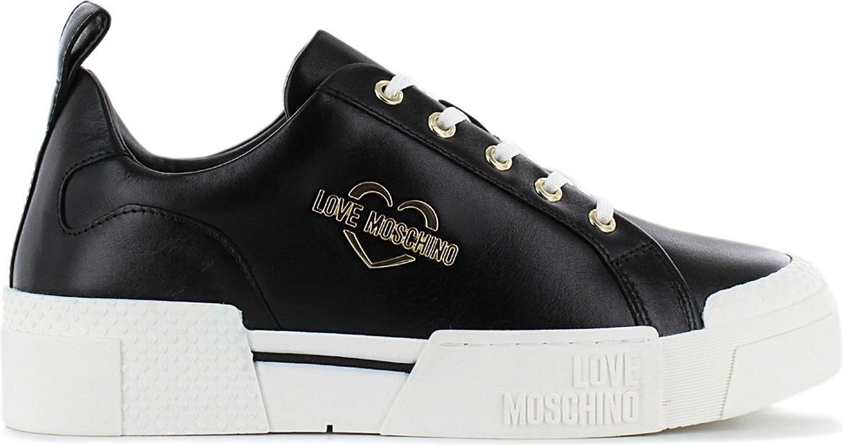 LOVE MOSCHINO Sneakers Leather - Dames Sneakers Schoenen Leer Zwart JA15625G0EIA0000 - Maat EU 39 UK 6