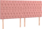 vidaXL Têtes de lit - 4 pcs - Velours Rose - 90x7x78/88 cm Tête de lit - Oreiller - Accessoires de vêtements pour bébé de lit - Velours - Couleur Rose - Confort de sommeil - Luxe