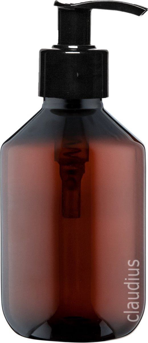 Lege Plastic Fles 200 ml PET Amber bruin - met zwarte pomp - set van 10 stuks - navulbaar - Leeg