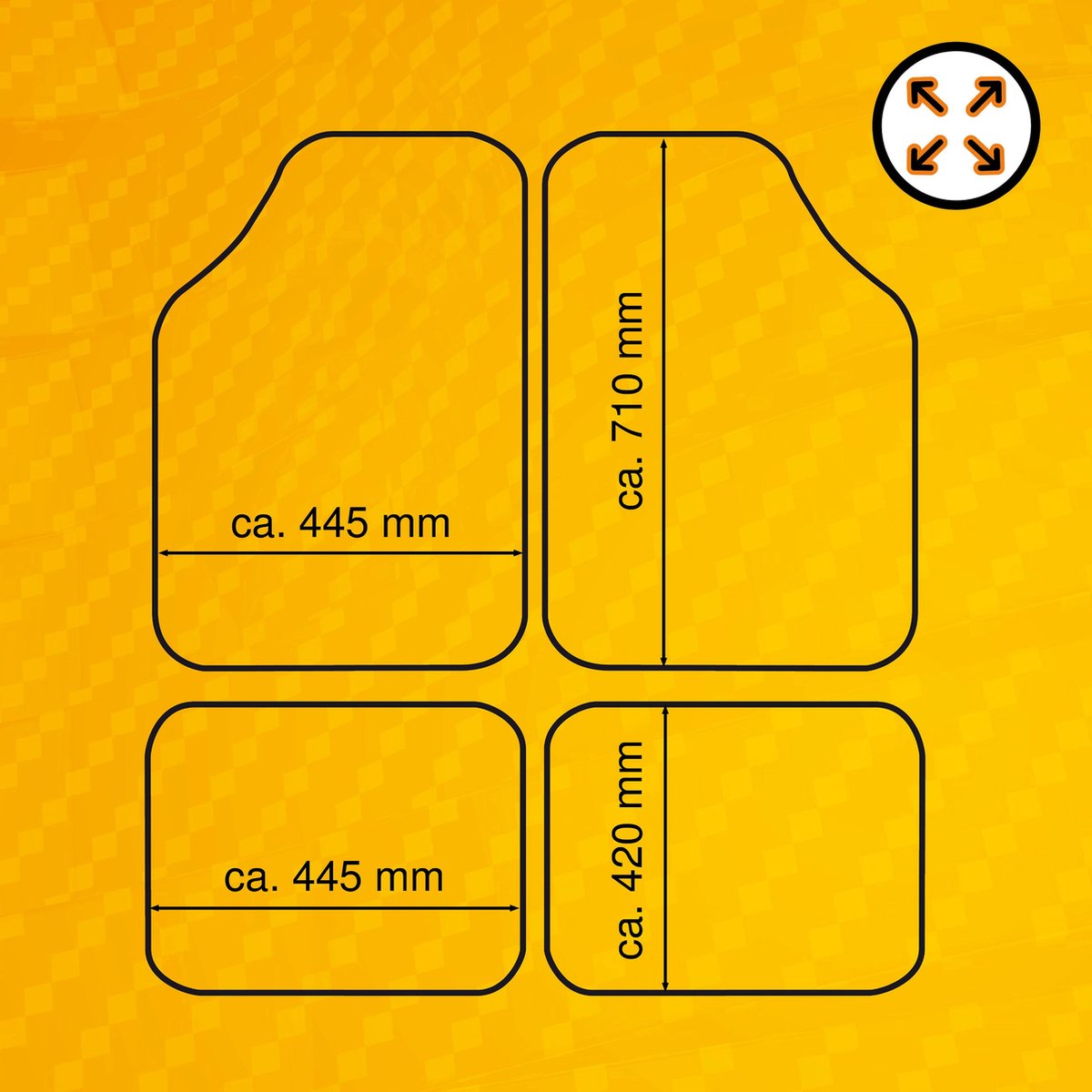 Priscus Universele rubbermatten set – 4-delig - Afbeelding 6