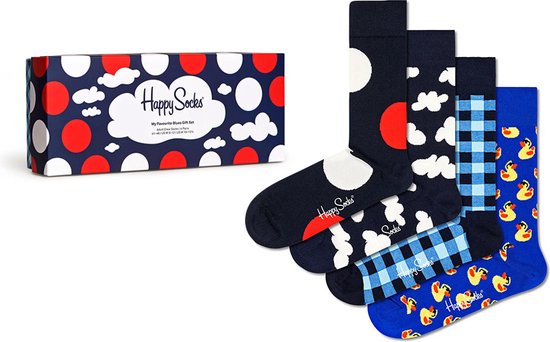Happy Socks giftbox 4P sokken favourite blues blauw - 36-40