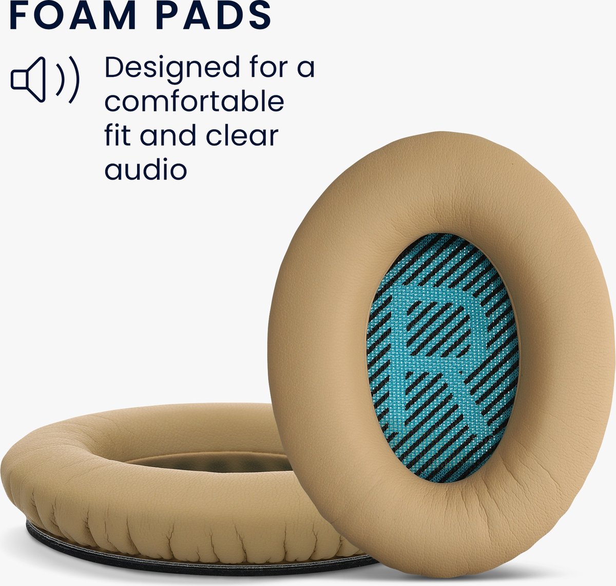 kwmobile 2x oorkussens geschikt voor Bose Soundlink Around-Ear Wireless II - Earpads voor koptelefoon in beige – foto 3
