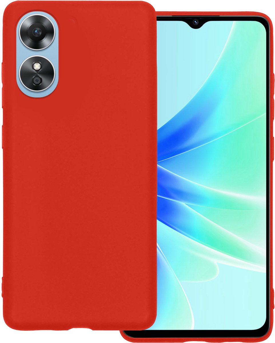 Hoesje Geschikt voor OPPO A17 - Sterk & Shockproof - Hoes Cover - Siliconen Case - Rood