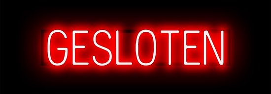 GESLOTEN - Reclamebord Neon LED bord verlichting - SpellBrite - 77,8 x 16 cm rood - 6 Dimstanden - 8 Lichtanimaties