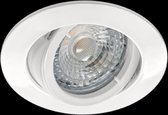 Philips LED inbouwspot aluminium 6 stuks. Rond. Wit. Geleverd met Philips dimbare LED lamp 5.2W. Warm wit. 3000K. Ledspot rond dimbaar. GU10 fitting. 360 Lm. 230V. IP20. Inbouwmaat 72-76 mm.