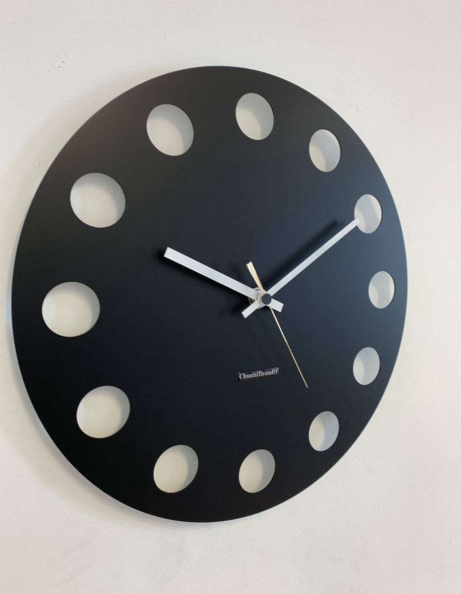 Wandklok ChantalBrandO CETARA BLACK -- MODERN DESIGN --