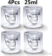 Verre à liqueur Skull - Skull - Verres à Shot - Verre à Shot - Verres apéritif à Shot - Glas - 25 ML - Verres à Shot - Verre Skull - Skull - Shot - Boisson - Set de 4 PIECES