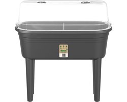 Florus Kweektafel set - Plantenbak voor buiten kweken en oogsten - Inclusief kweekhuis - 26.4 x 37.0 x 78.0 - Antraciet
