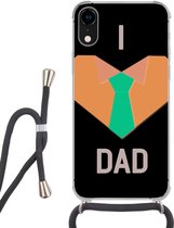 Hoesje met koord Geschikt voor iPhone XR - Quotes - I love dad - Spreuken - Papa - Siliconen - Crossbody - Backcover met Koord - Telefoonhoesje met koord - Hoesje met touw