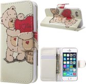 Qissy Lovely Bear portemonnee case hoesje Geschikt voor: iPhone 6 6S
