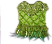 Tasje Lime-Groen Pailletten en Kraaltjes, Schouder Tas String Kralen 140 cm, Handgemaakt Indonesië 15 x13 cm