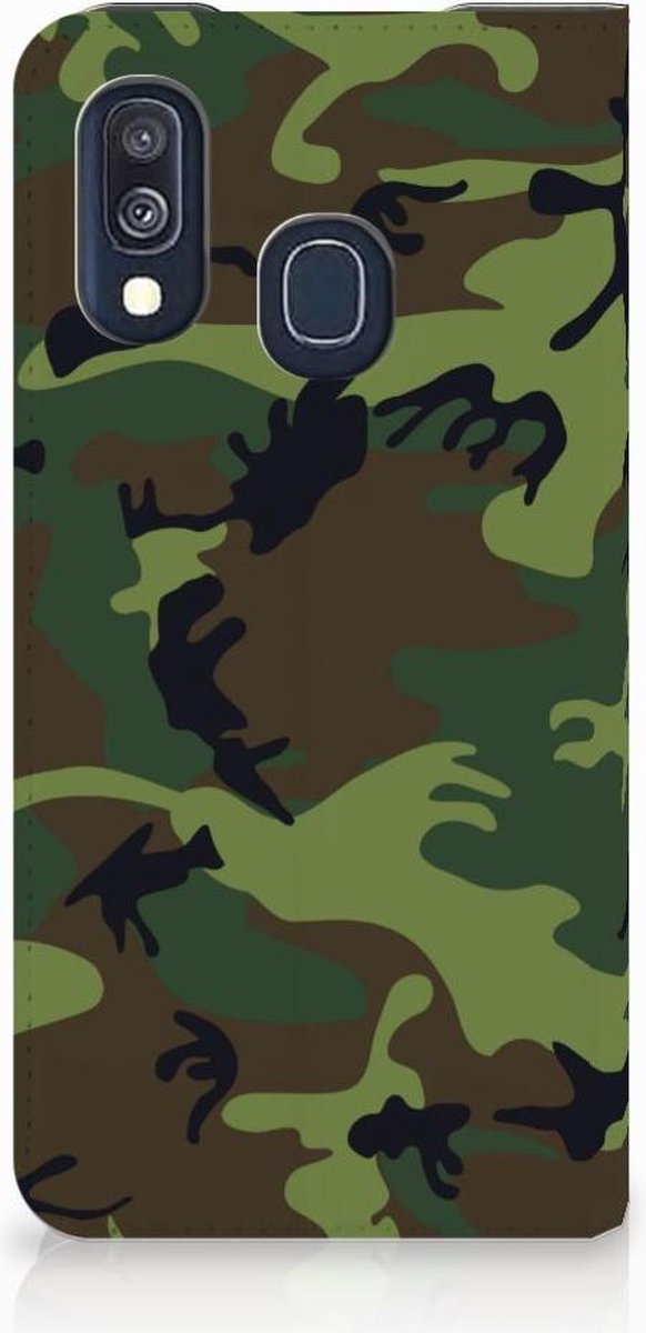 Samsung Galaxy A40 Hoesje met Magneet Army Dark
