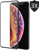 3x Apple iPhone Xs Max Screenprotector Glazen Gehard | Full Screen Cover Volledig Beeld | Tempered Glass - van iCall
