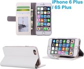 iPhone 6 Plus / 6S Plus Wallet Style lederen case hoesje Wit