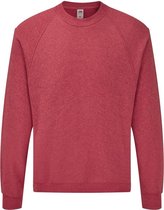 Fruit Of The Loom Heren Raglan Mouwen Belcoro® Sweatshirt (Heather Rood)