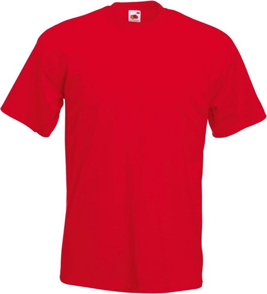 Fruit Of The Loom Heren Super Premium T-shirt met korte mouwen en ronde hals (Rood)
