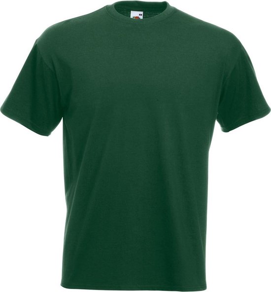 T-shirt Super Premium Homme Fruit Of The Loom à manches courtes et col rond (Vert Bouteille)
