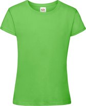 Fruit Of The Loom Girls Sofspun T-shirt met korte mouwen. (Lime)