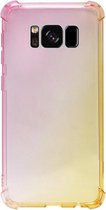 ADEL Siliconen Back Cover Softcase Hoesje Geschikt voor Samsung Galaxy S8 - Kleurovergang Roze Geel