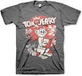 Tom And Jerry Heren Tshirt -XL- Vintage Comic Grijs