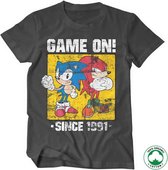 Sonic The Hedgehog Heren Tshirt -2XL- Game On Since 1991 Grijs