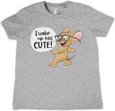 Tom And Jerry Kinder Tshirt -Kids tm 6 jaar- Jerry - I Woke Up This Cute Grijs