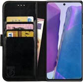 Rosso Element Book Case Wallet Hoesje Geschikt voor Samsung Galaxy Note 20 | Portemonnee | 3 Pasjes | Magneetsluiting | Stand Functie | Zwart