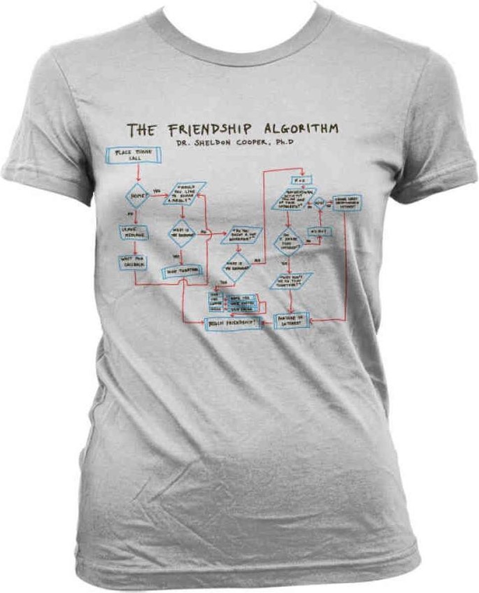 The Big Bang Theory Dames Tshirt -M- Dr. Sheldon Cooper's Friendship Algorithm Wit