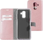 Mobiparts hoesje geschikt voor Samsung Galaxy A6+ (2018) - Saffiano Wallet/Portemonnee hoesje - Magneet Sluiting - 3 Opbergvakken - Roze