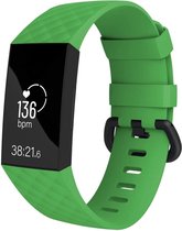 geschikt voor Fitbit geschikt voor Fitbit Charge 4 silicone band - groen - Maat L