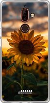 Nokia 7 Plus Hoesje Transparant TPU Case - Sunset Sunflower #ffffff