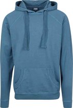 Urban Classics Hoodie/trui -L- Garment Washed Terry Blauw