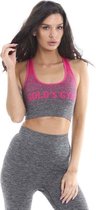 Gold's Gym Ladies Seamless Crop Top - Pink/Grey Marl - XS/S