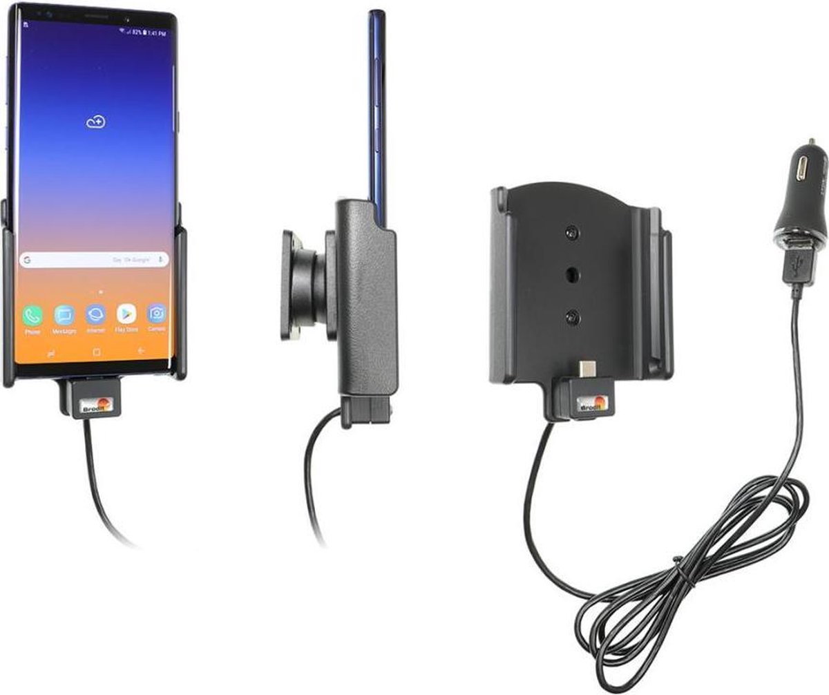 Brodit houder geschikt voor Samsung Galaxy Note 9 houder met 12V USB plug