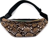 Zwart/bruin slangenprint heuptasje/schoudertasje 32 cm voor meisjes/dames - Festival fanny pack/bum bag