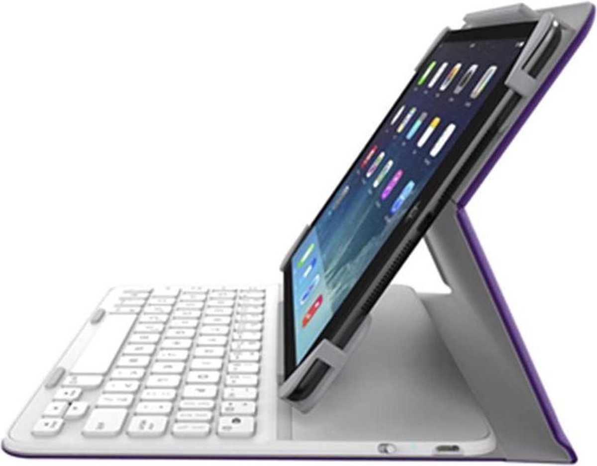 gevogelte Gehuurd precedent Belkin QODE Slim Style hoes met QWERTY toetsenbord voor iPad Air en iPad  Air 2 - Paars | bol.com