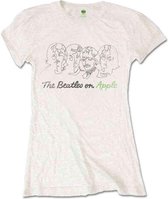 The Beatles Dames Tshirt -M- Outline Faces on Apple Wit