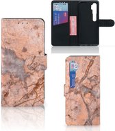 Wallet Book Case Xiaomi Mi Note 10 Pro Telefoon Hoesje Marmer Oranje