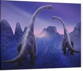 Dinosaurus langnek paar duo - Foto op Canvas - 40 x 30 cm