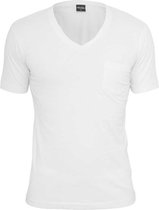 Urban Classics Heren Tshirt -2XL- V-Neck Pocket Wit