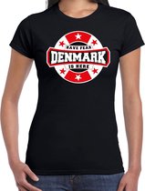 Have fear Denmark is here / Denemarken supporter t-shirt zwart voor dames XL
