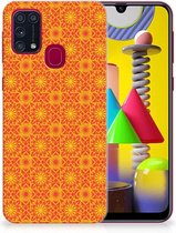 Cover Case Geschikt voor Samsung Galaxy M31 Smartphone hoesje Batik Orange
