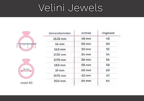 Velini Jewels -GR2300-58 -Ring-9 karat goud -8mm Cubic Zirkonia - Velini Jewels