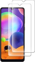 2x Screenprotector Tempered Glass Glazen Gehard Screen Protector 2.5D 9H (0.3mm) - Glasplaatje Geschikt voor: Samsung Galaxy A21S - Tempered Glas