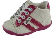 Leren schoenen -  wit/donker roze/fuchsia - meisje - eerste stapjes - babyschoenen - flexibel - sneakers - maat 20