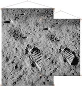 Astronaut footprint (voetafdruk op maanoppervlak) - Foto op Textielposter - 90 x 135 cm