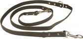 Duvo+ Classy leder leiband duo Zwart 100-200cm/18mm