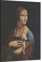 De dame met de hermelijn, Leonardo da Vinci - Foto op Canvas - 45 x 60 cm