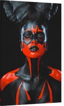 Vrouw als duivelse schoonheid - Foto op Canvas - 40 x 60 cm