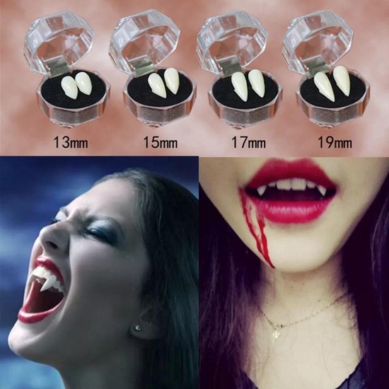 LOUZIR Vampier hoektanden - Halloween/horror verkleedaccessoires gebitje/tanden |